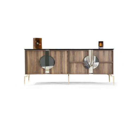 Aparador Aparador de lujo de diseñador de madera Armario Muebles marrón Cómoda