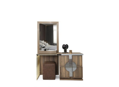 Conjunto de dormitorio elegante, tocador de lujo con espejo, diseño nuevo.