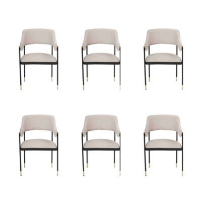 Elegante silla Silla de comedor Blanca 6x sillas Silla de cocina Sillón de lujo