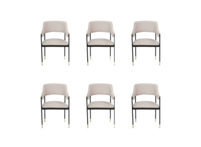 Elegante silla Silla de comedor Blanca 6x sillas Silla de cocina Sillón de lujo