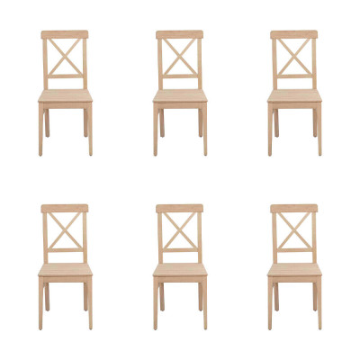 Silla de comedor de diseñador marrón 4x sillas Silla de madera de lujo individual sin reposabrazos
