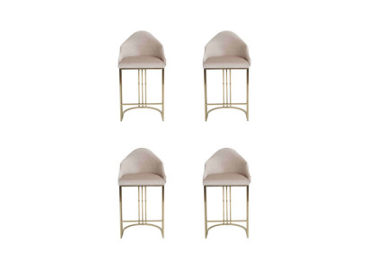 Elegante mesa de comedor 4 sillas beige Sillón Muebles Decoración Cojines de asiento Sillas