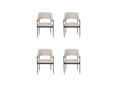 Elegante silla Silla de comedor 4 sillas Silla de cocina blanca Silla con respaldo de lujo
