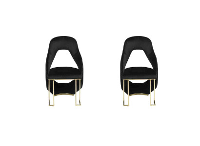 Elegante 2 sillas silla de comedor negra silla de cocina silla de respaldo lujo novedad