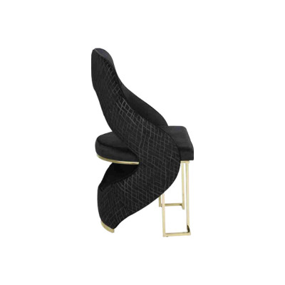 Elegante 2 sillas silla de comedor negra silla de cocina silla de respaldo lujo novedad