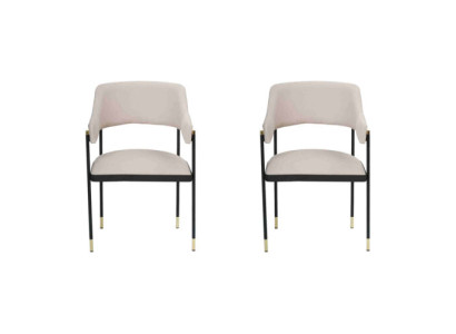 Silla Silla de comedor 2 sillas Silla de cocina blanca Silla con respaldo de lujo moderna