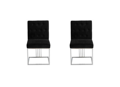 Silla de salón negro diseñador 2 sillas muebles de comedor sillas de comedor silla de acero inoxidable