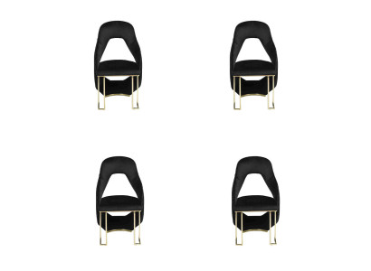 Elegante 4 sillas de comedor negras silla de cocina silla de respaldo de lujo novedad