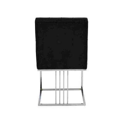 Sillón negro de diseñador para comedor, muebles de comedor, sillas de comedor, silla de acero inoxidable.