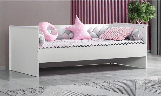 Cama infantil Armario rosado Habitación juvenil Muebles de dormitorio infantil Set de 2 piezas de madera