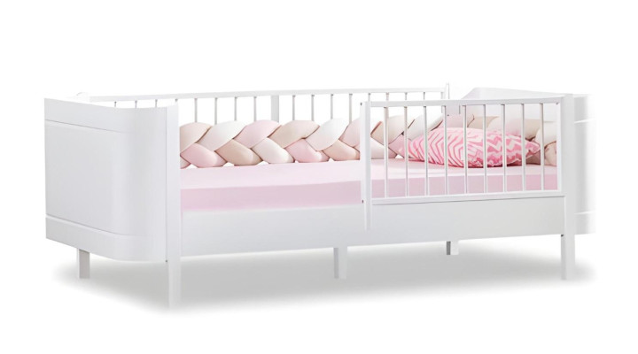 Elegante cama para niños Blanca Cama Habitación infantil Muebles para habitación infantil Madera nueva