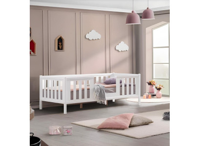 Estructura de la cama Cama infantil Cama Dormitorio infantil Muebles de dormitorio Blanco Madera Nuevo