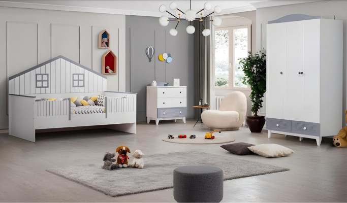 Moderna cama infantil extensible de lujo cama de dormitorio de madera muebles