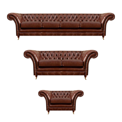 Nuevo conjunto de sala de estar 3 piezas Chesterfield Sofás Muebles tapizados Sillón Equipamiento