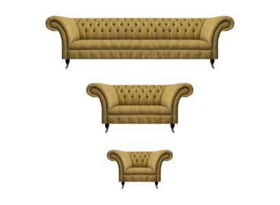 Juego de sofá completo de 3 piezas para sala de estar Chesterfield Sofás Sillón de tela.