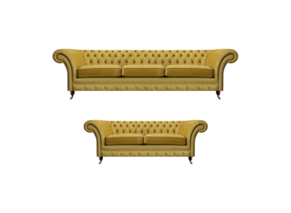 Salón moderno Chesterfield tres plazas con sofás de dos plazas conjunto de sofás.