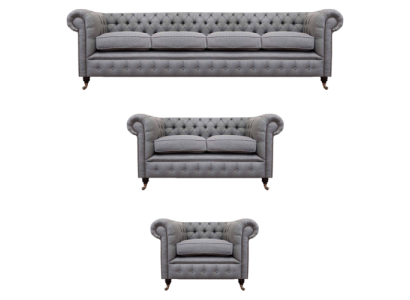 Sofá de tela de poliéster Chesterfield para sala de estar, nuevo diseño.