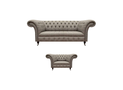 Juego de sofás completo para la sala de estar Sofá de tres plazas Tela Sillón Chesterfield