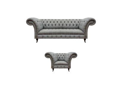Grau Sofá de tres plazas para sala de estar, sillón, asiento Chesterfield, muebles tapizados.