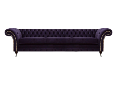 Diseño Chesterfield salón tres plazas sofá morado muebles tapizados