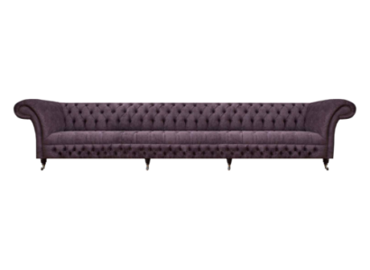 Muebles de lujo tapizados Chesterfield sofá de cuatro plazas tela salón.