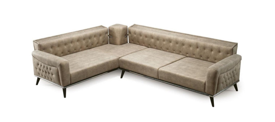 Sofá Sofá Beige Conjunto de Sala de Estar Diseño Sofá Moderno Sofá Esquinero Nuevo