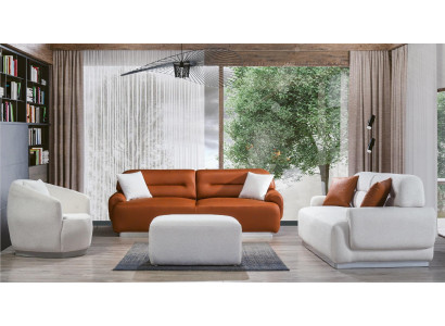 Conjunto de sofás acogedores Sala de estar Sofá Cojines 3+3+1 Reposapiés 4 piezas