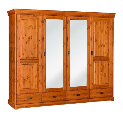 Armario de estilo rústico para dormitorio de madera en color marrón, nuevo.