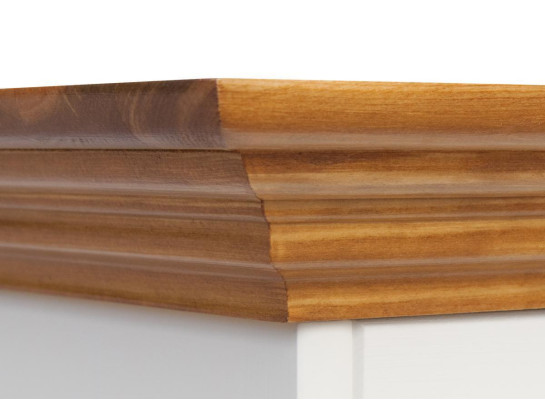 Muebles clásicos para sala de estar en blanco y marrón de madera Vitrina armario muebles
