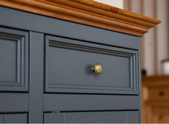 Mueble de pared de madera, cómoda + aparador de televisión RTV italiano estilo casa de campo 3 piezas conjunto nuevo.