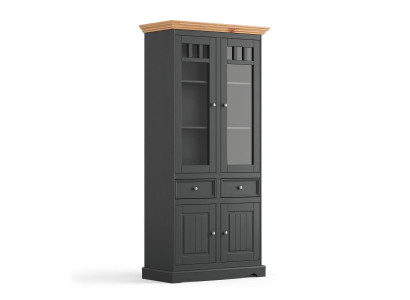 Moderno gabinete de vitrinas vitrina hecho a mano de madera maciza gabinetes de madera maciza vidrio.