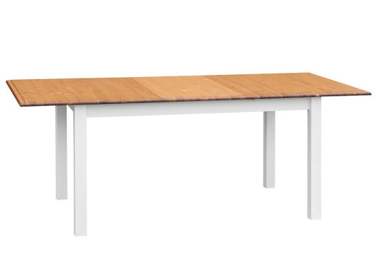 Mesa de madera para casa de campo, mesa de comedor extensible de madera, mesa de madera de 150/197 cm para la sala de estar.