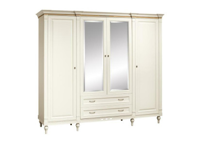 Armario clásico con 4 puertas de madera para dormitorio.