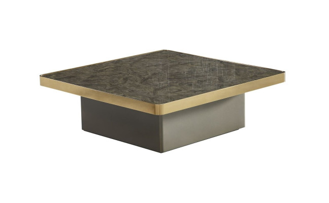 Mesa auxiliar de madera nuevo diseño moderno muebles de lujo gris oscuro mármol sala de estar
