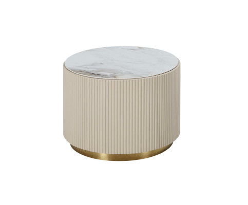 Mesa redonda de lujo de madera diseño moderno beige muebles de lujo sala de estar mesa redonda nueva
