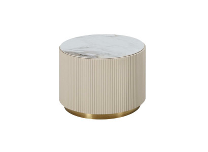 Mesa redonda de lujo de madera diseño moderno beige muebles de lujo sala de estar mesa redonda nueva