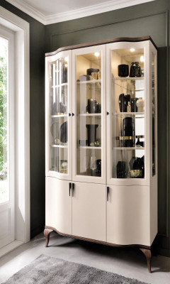 Armarios Vitrina Vitrinas Madera Lujo Noble Vidrio Armario Madera Estante