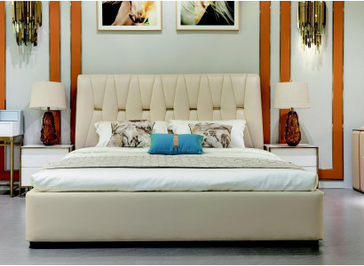 Cama acolchada diseño lujo metal doble hotel camas matrimonio dormitorio textil