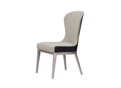 Silla de lujo diseño de butaca sillas mobiliario comedor acero inoxidable gris silla de cuero de alta calidad