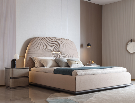 Tela Diseño Cama Doble Camas Lujo Matrimonio Moderno Hotel Estructura dormitorio