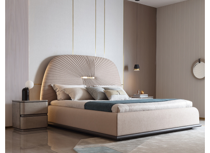 Tela Diseño Cama Doble Camas Lujo Matrimonio Moderno Hotel Estructura dormitorio