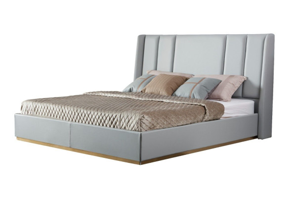 Cama Dormitorio Azul claro Nuevo Creativo Diseño Moderno Muebles Madera Lujo Camas