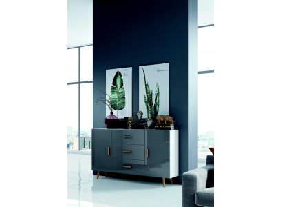 Cómoda armario de sala de estar de 140 cm XL Tableros bajos de madera modernos Cómoda Aparador