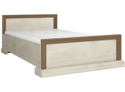 Estructura de cama beige de madera 160x200, cama tapizada con tela, cama doble, muebles.
