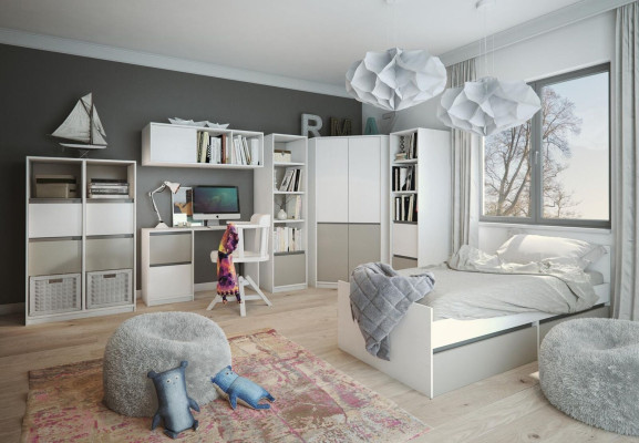 Armario estilo moderno Armarios multiusos estantes Armario ropero dormitorio madera