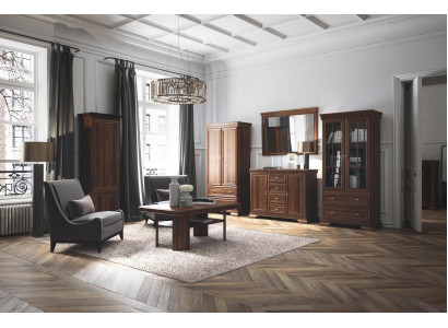 Conjunto vitrina cómoda de 4 piezas. Mueble de madera estantería sala de estar grupo de pared de estar.