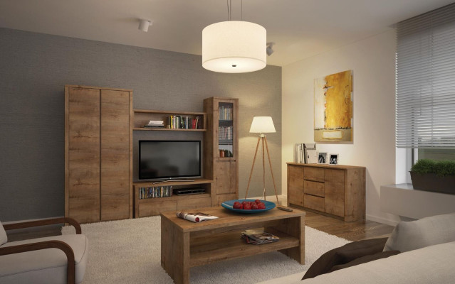 Conjunto de muebles para sala de estar, diseño de sala de estar, aparador, estante de pared, cómoda, vitrina de 5 piezas.