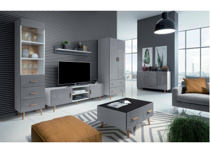 Sala de estar estilo moderno conjunto de 4 piezas para salón moderno vitrinas estantería armario.