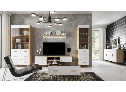 Mueble de salón, conjunto de sala de estar, vitrina, cómoda, estante de pared, vitrinas, juegos de muebles de 4 piezas.