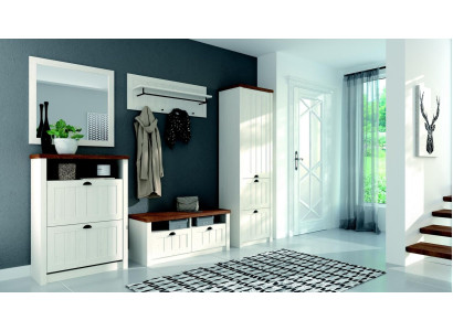 Conjunto de perchero de madera con almacenamiento de puerta 5 piezas Nuevo entrada armarios de pasillo Set